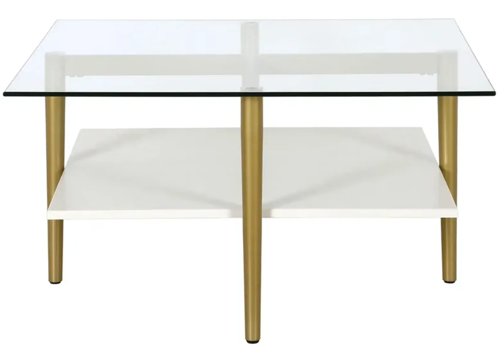 Upton Coffee Table in Brass/White by Hudson & Canal