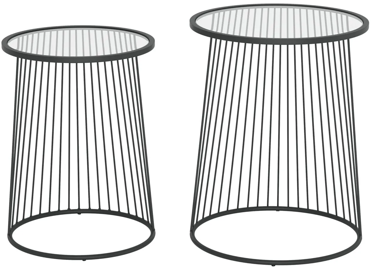 Shine Nesting Tables Set in Black by Zuo Modern