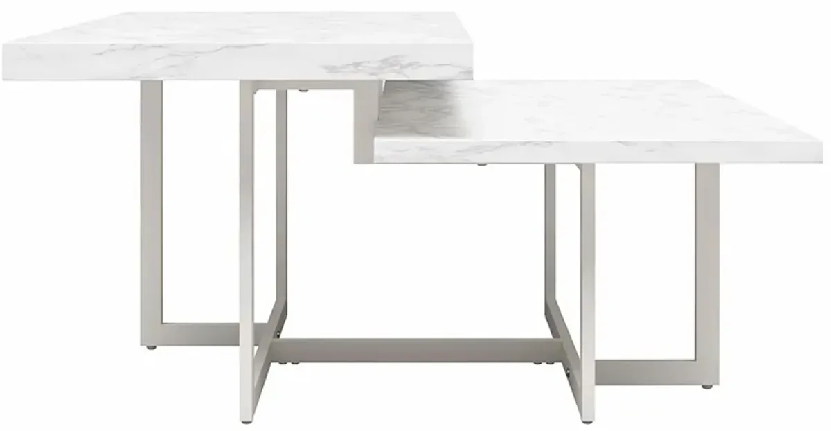 Brielle Marble Coffee Table in White marble by DOREL HOME FURNISHINGS