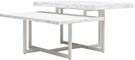 Brielle Marble Coffee Table in White marble by DOREL HOME FURNISHINGS