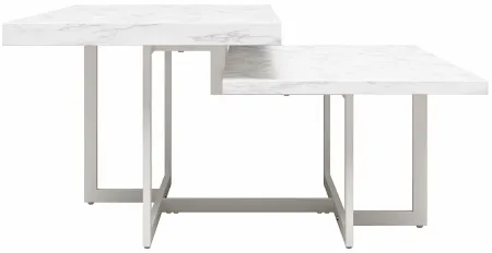 Brielle Marble Coffee Table in White marble by DOREL HOME FURNISHINGS