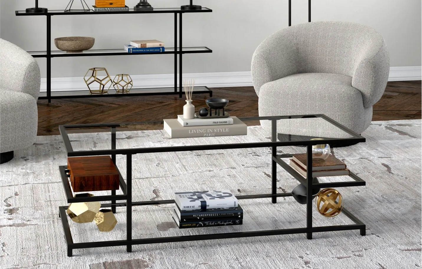 Lana Coffee Table in Blackened Bronze by Hudson & Canal