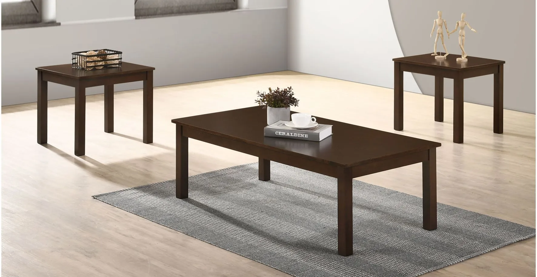 Arion 3-pc. Table Set in Brown by Crown Mark