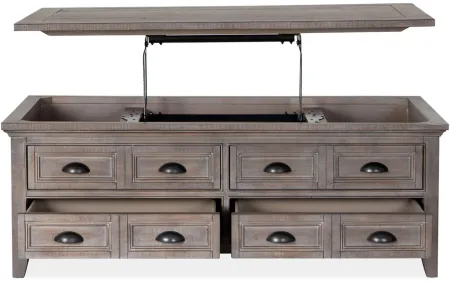 Paxton Place Rectangular Lift-Top Coffee Table w/Casters in Dovetail Gray by Magnussen Home