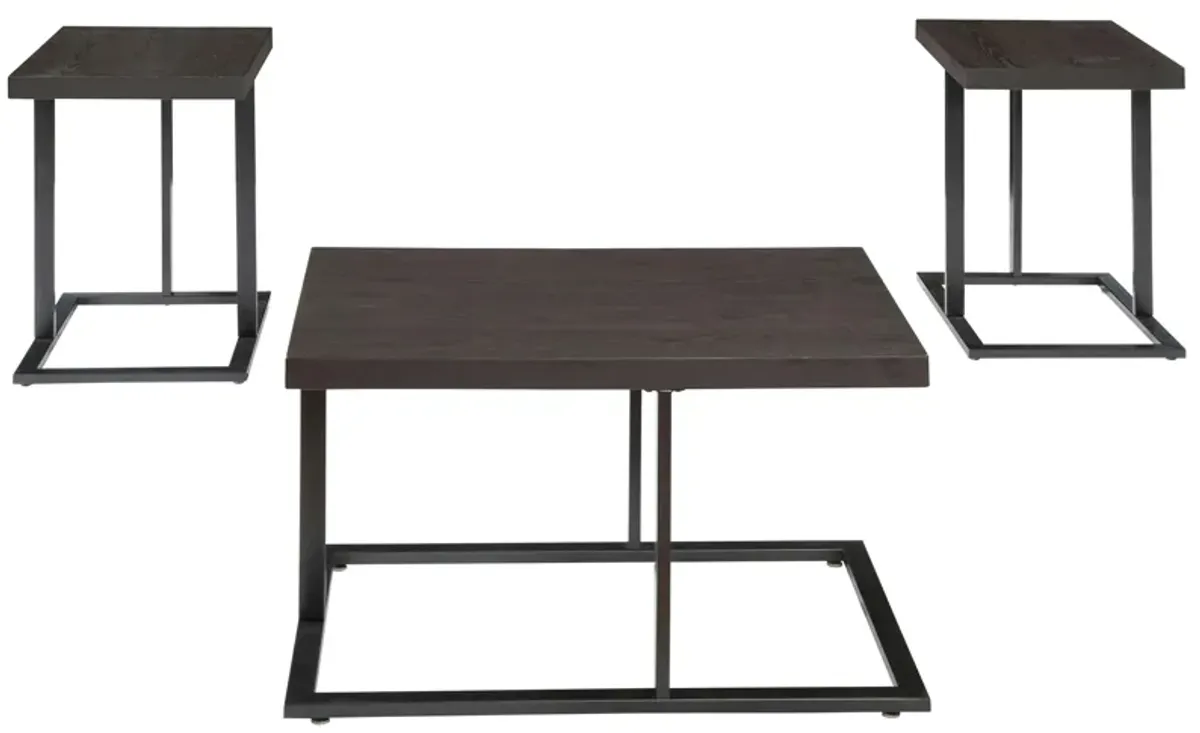 Janson 3-pc. Cocktail Table w/ 2 End Tables in Graphite by Ashley Furniture