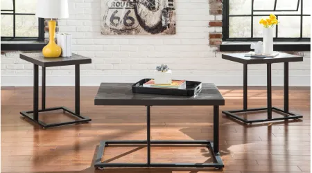 Janson 3-pc. Cocktail Table w/ 2 End Tables in Graphite by Ashley Furniture