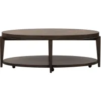 Penton Oval Cocktail Table in Medium Brown by Liberty Furniture