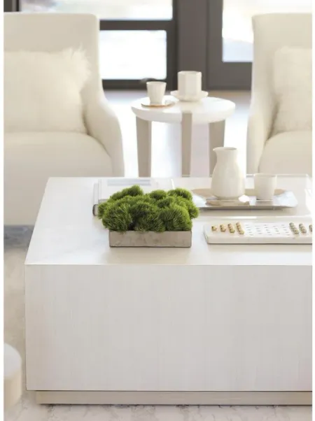 Axiom Accent Table in Linear Grey/White Linen by Bernhardt