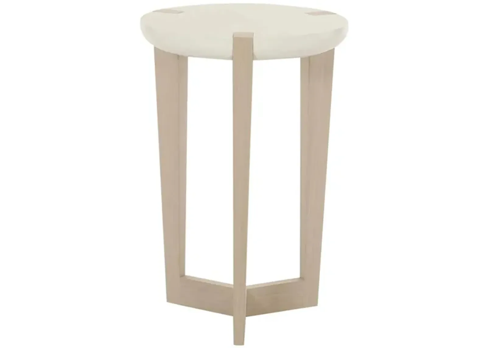 Axiom Accent Table in Linear Grey/White Linen by Bernhardt