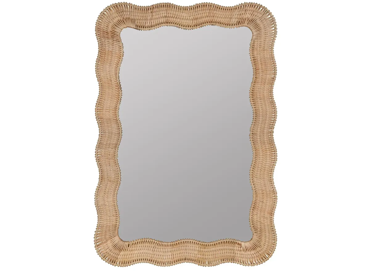 Rattan Wall Mirror in Natural by Cooper Classics