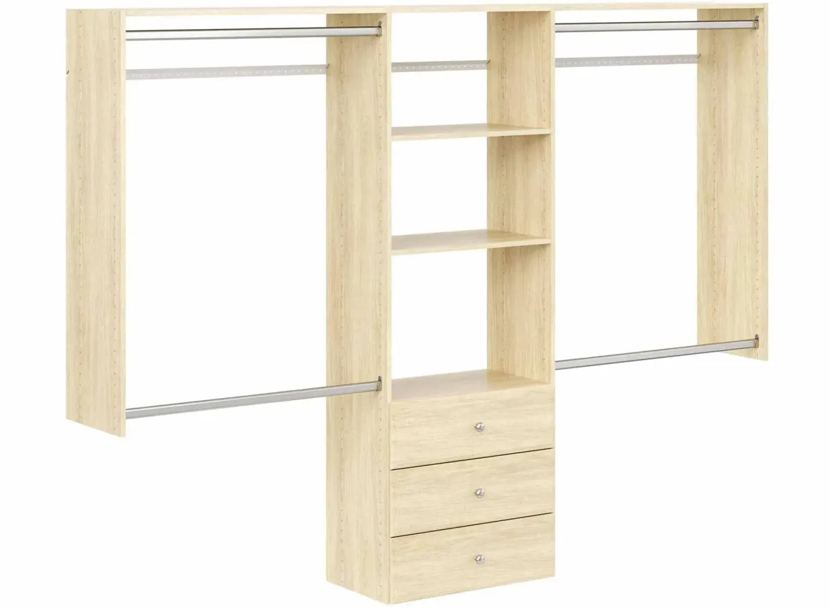 Allen Deluxe Pro Closet Kit with Drawers in Honey Blonde by Easy Track