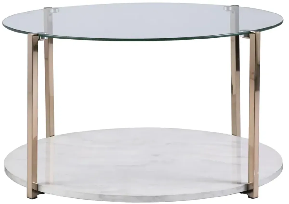 Gloria Round Cocktail Table in Gold by SEI Furniture