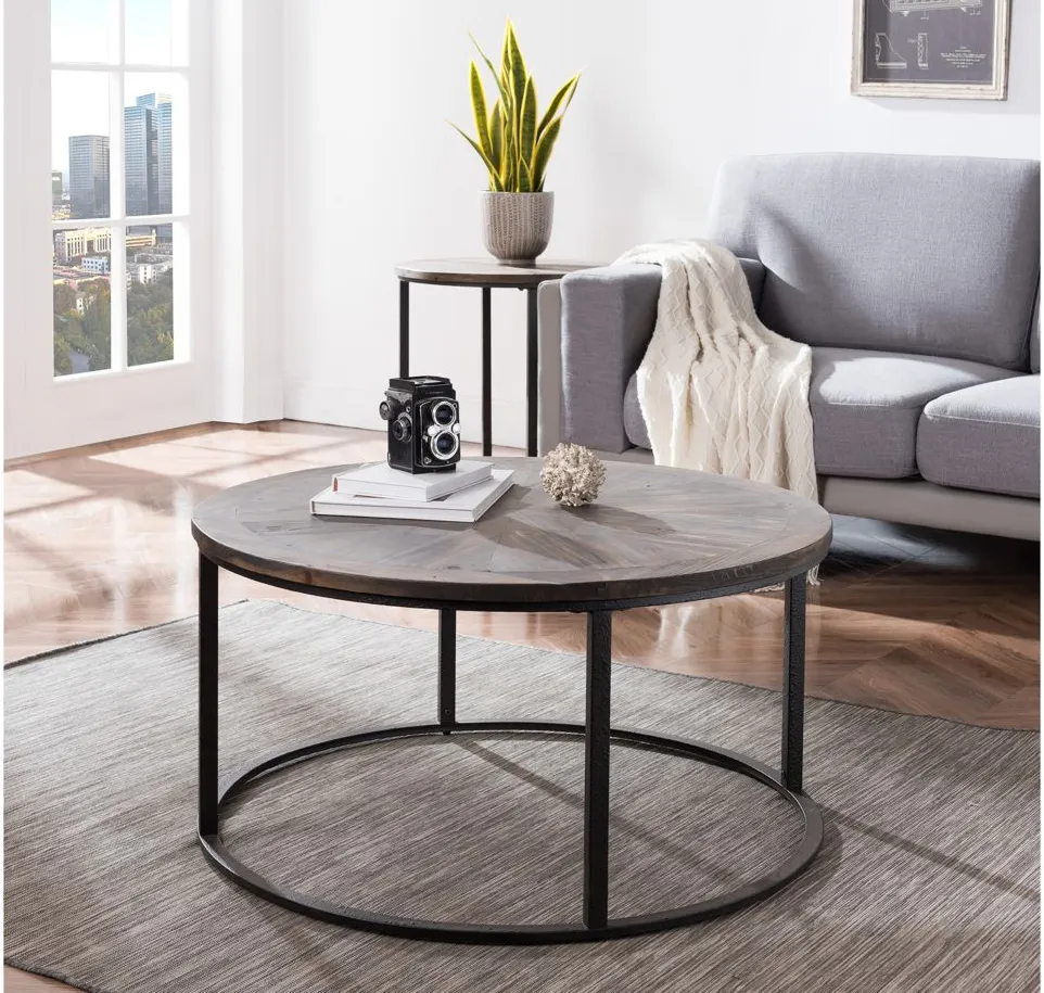 Sandy Round Cocktail Table in Natural by SEI Furniture