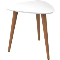 Utopia High Triangle End Table in White Gloss by Manhattan Comfort