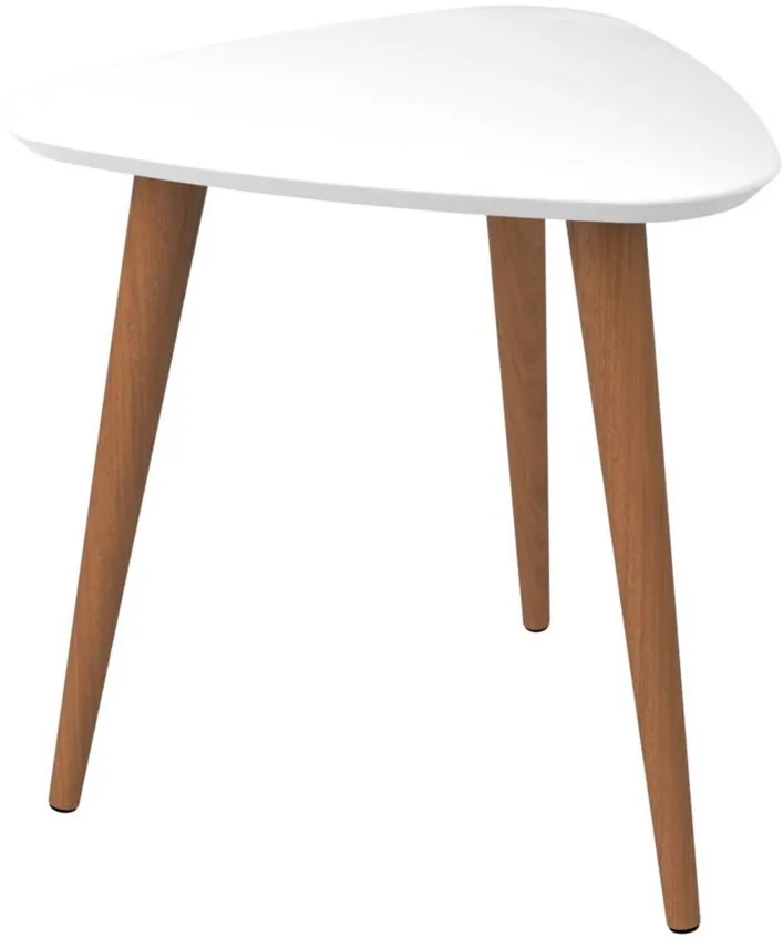Utopia High Triangle End Table in White Gloss by Manhattan Comfort