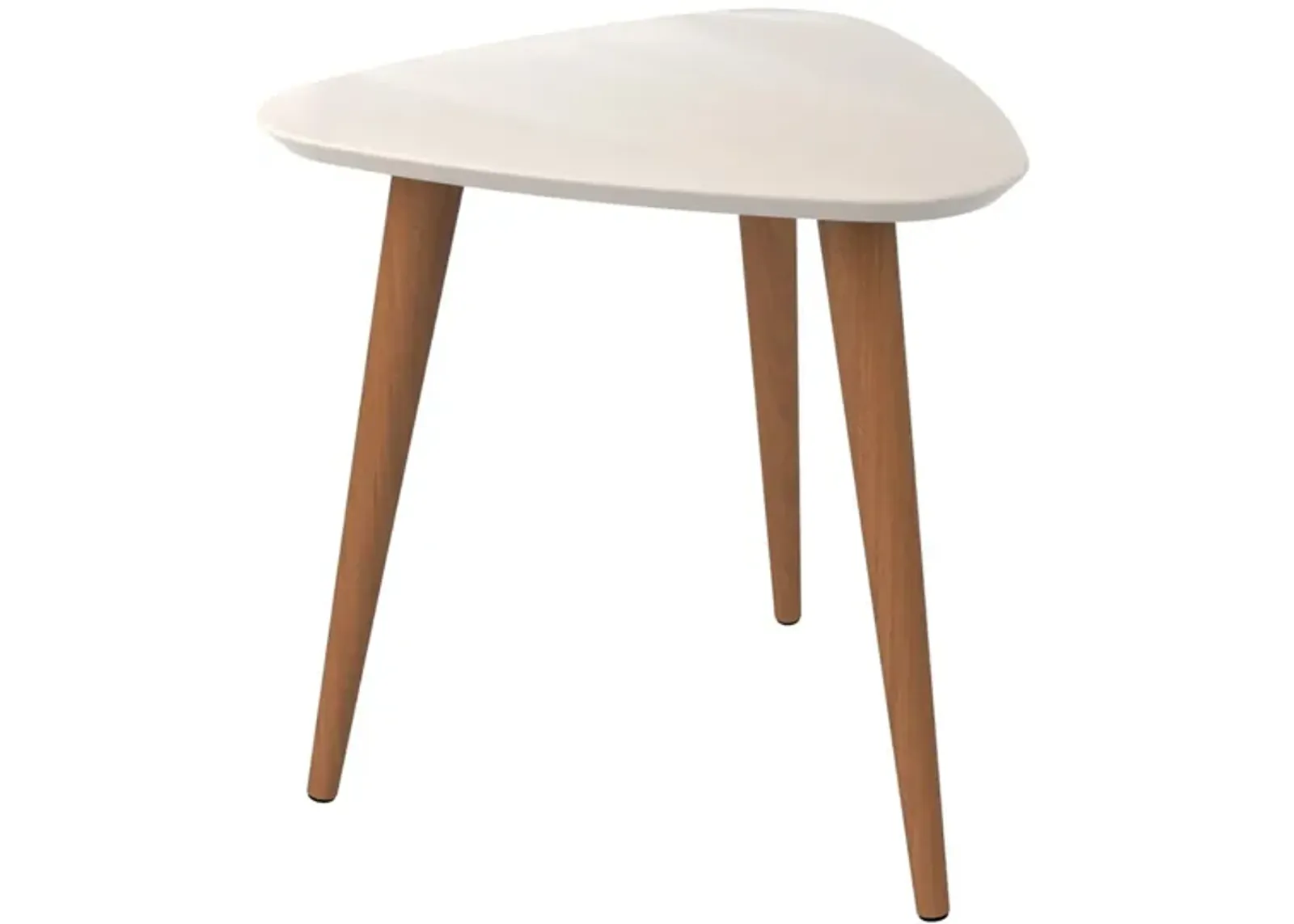 Utopia High Triangle End Table in Off White by Manhattan Comfort