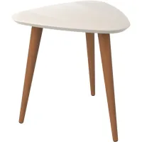 Utopia High Triangle End Table in Off White by Manhattan Comfort