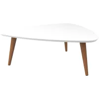 Utopia Low Triangle Coffee Table in White Gloss by Manhattan Comfort
