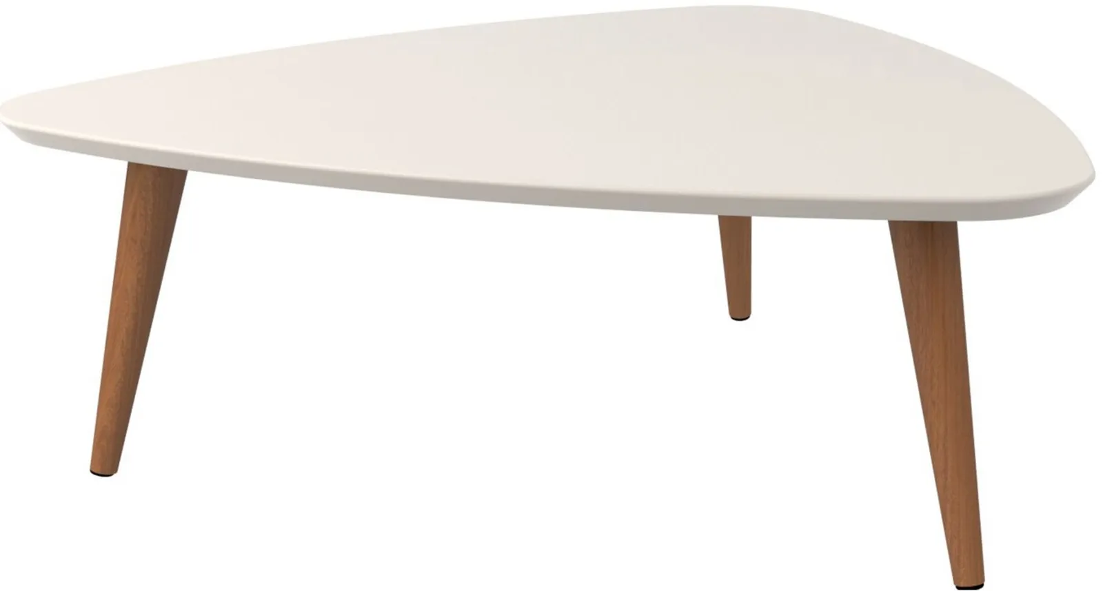 Utopia Low Triangle Coffee Table in Off White by Manhattan Comfort