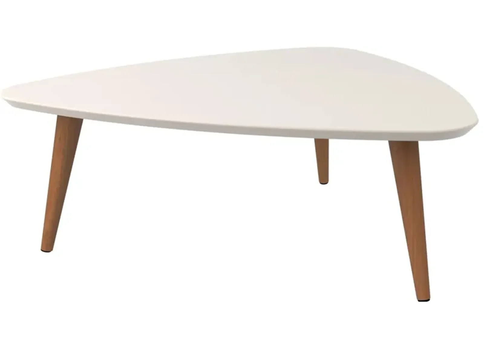 Utopia Low Triangle Coffee Table in Off White by Manhattan Comfort