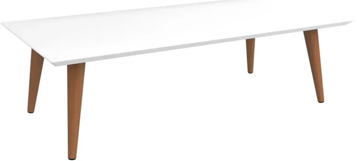 Utopia Low Rectangle End Table in White Gloss by Manhattan Comfort