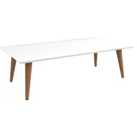 Utopia Low Rectangle End Table in White Gloss by Manhattan Comfort