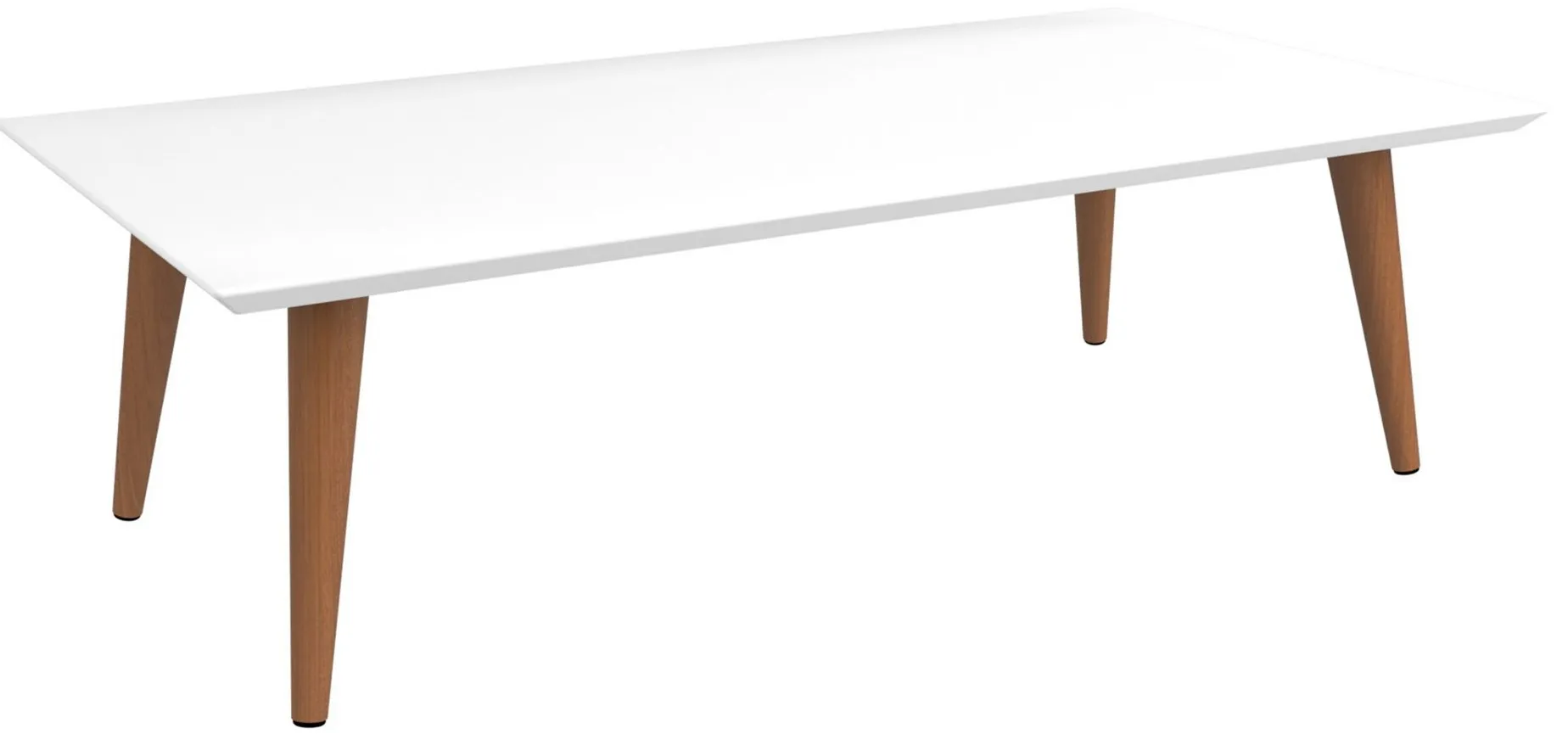 Utopia Low Rectangle End Table in White Gloss by Manhattan Comfort