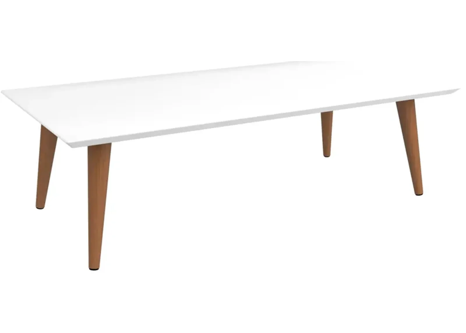 Utopia Low Rectangle End Table in White Gloss by Manhattan Comfort