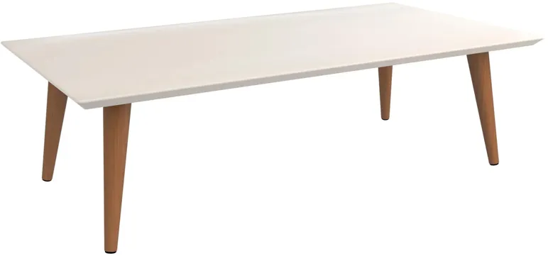 Utopia Low Rectangle End Table in Off White by Manhattan Comfort