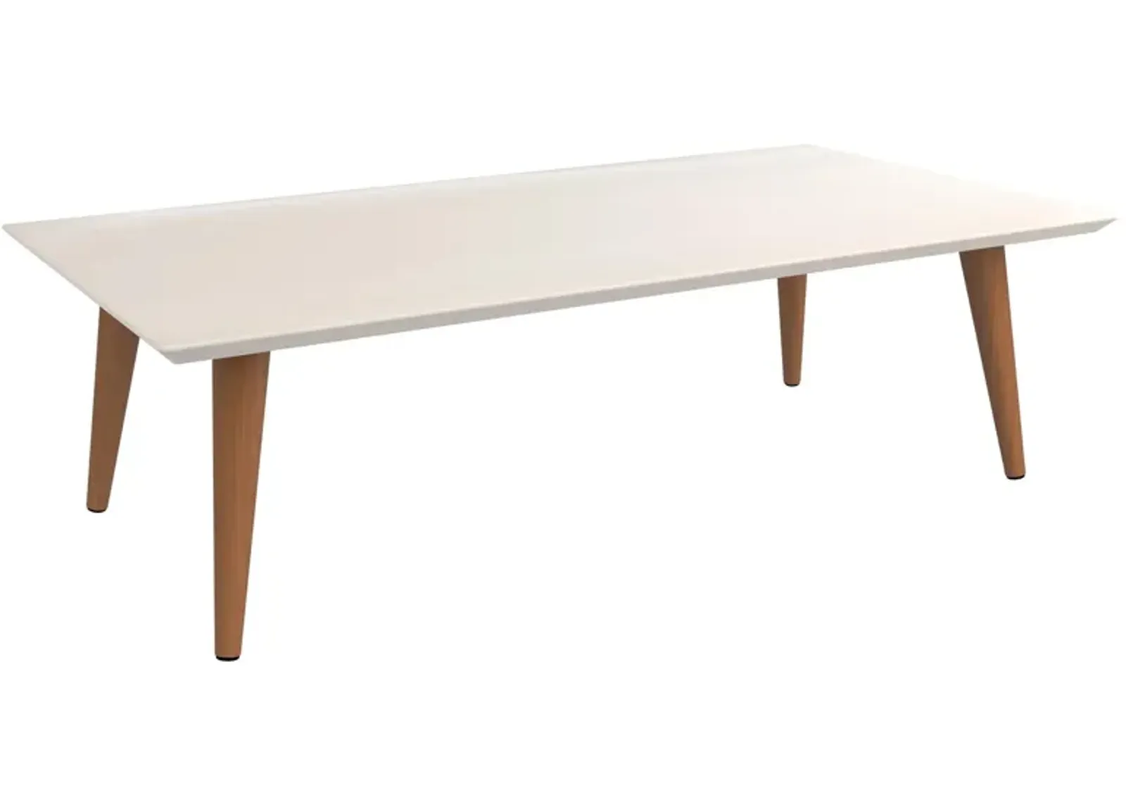 Utopia Low Rectangle End Table in Off White by Manhattan Comfort