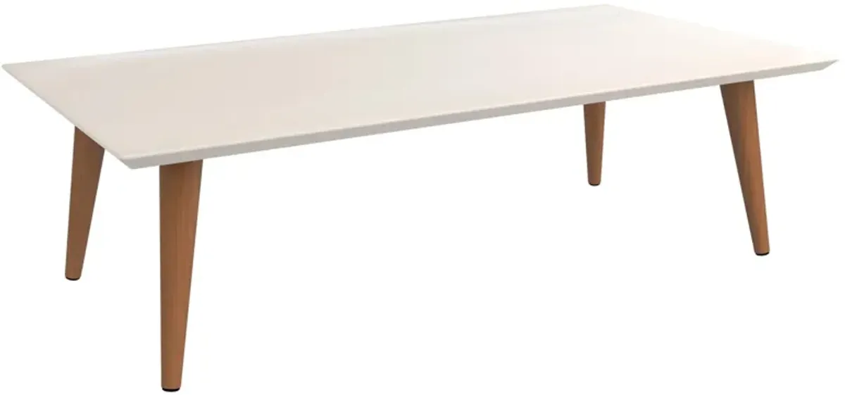 Utopia Low Rectangle End Table in Off White by Manhattan Comfort