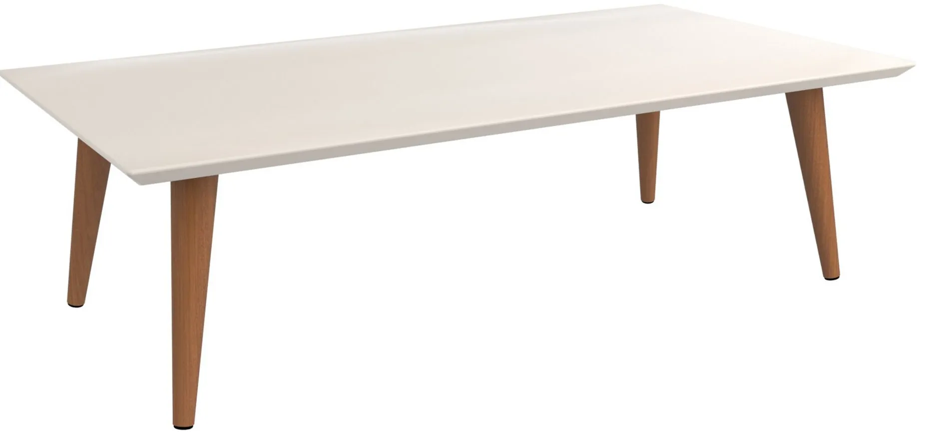 Utopia Low Rectangle End Table in Off White by Manhattan Comfort