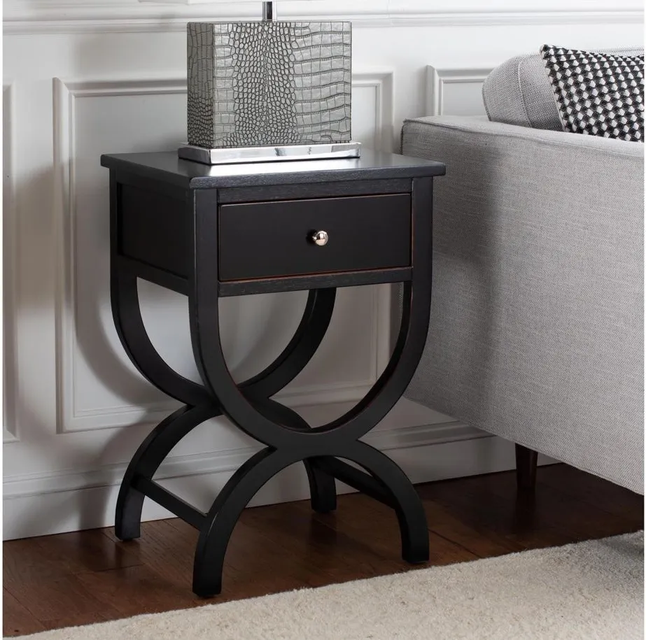 Silvia Accent Table in Black by Safavieh