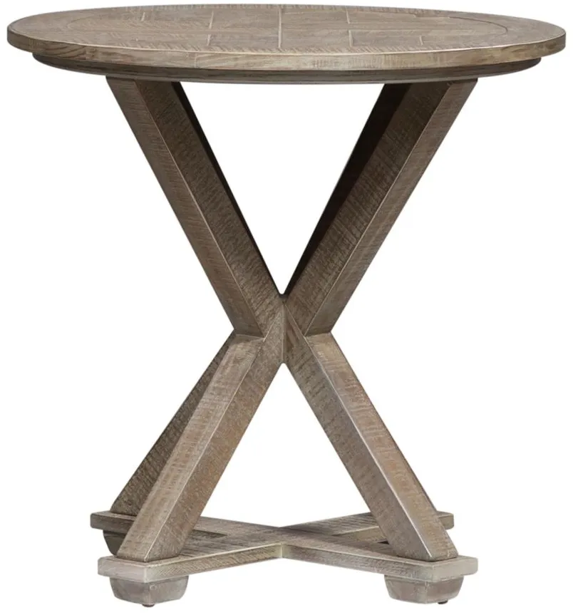 Parkland Falls Round End Table in Light Brown by Liberty Furniture
