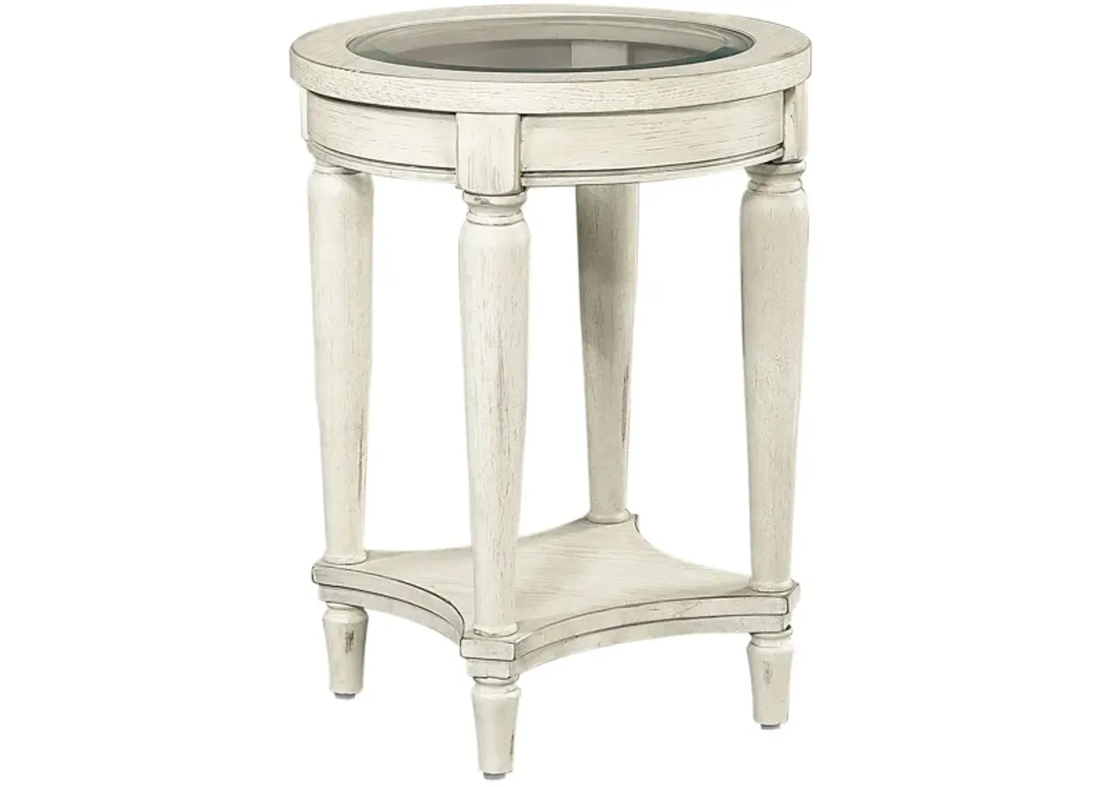 Radius Round Chairside Table in Alabaster by Aspen Home