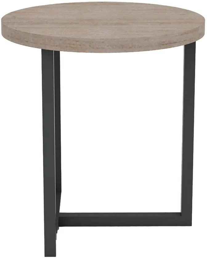 Irondale Round Side Table in Brown, Gray by LH Imports Ltd