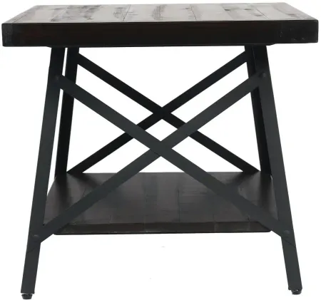 Chandler End Table in pine brown by Emerald Home Furnishings