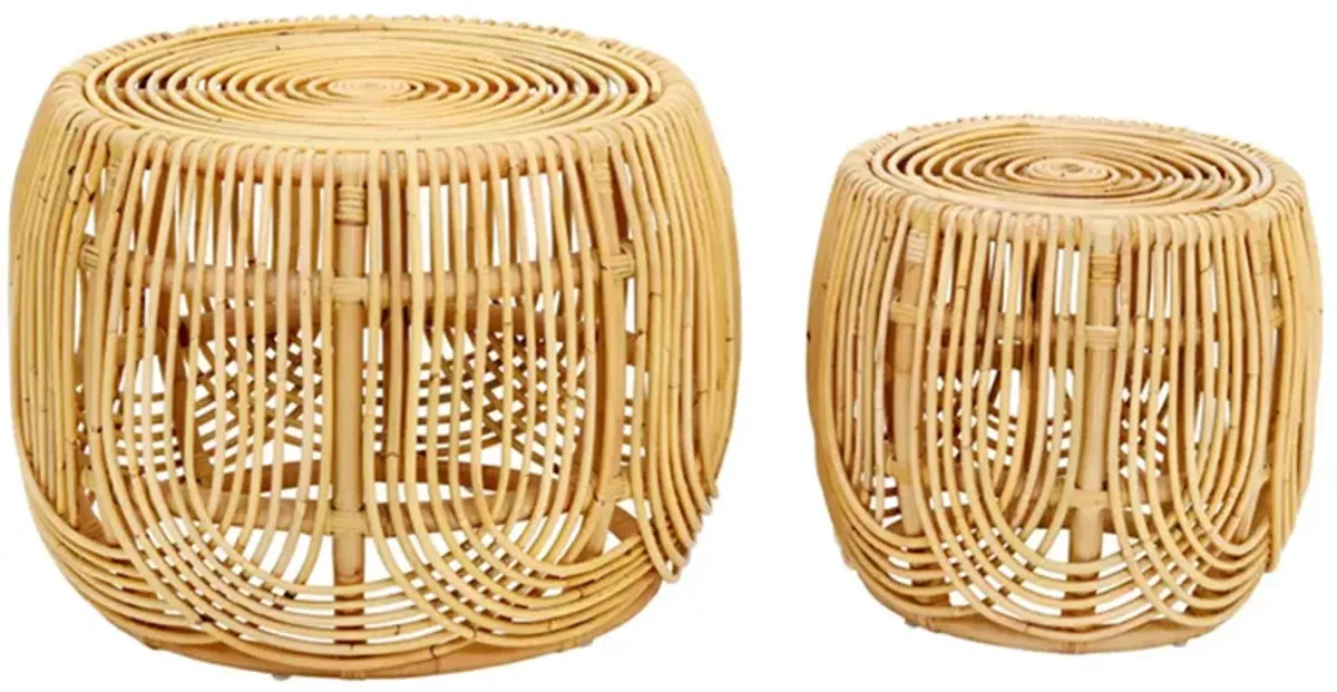 Azrina Rattan Nesting Tables in Natural by Tov Furniture