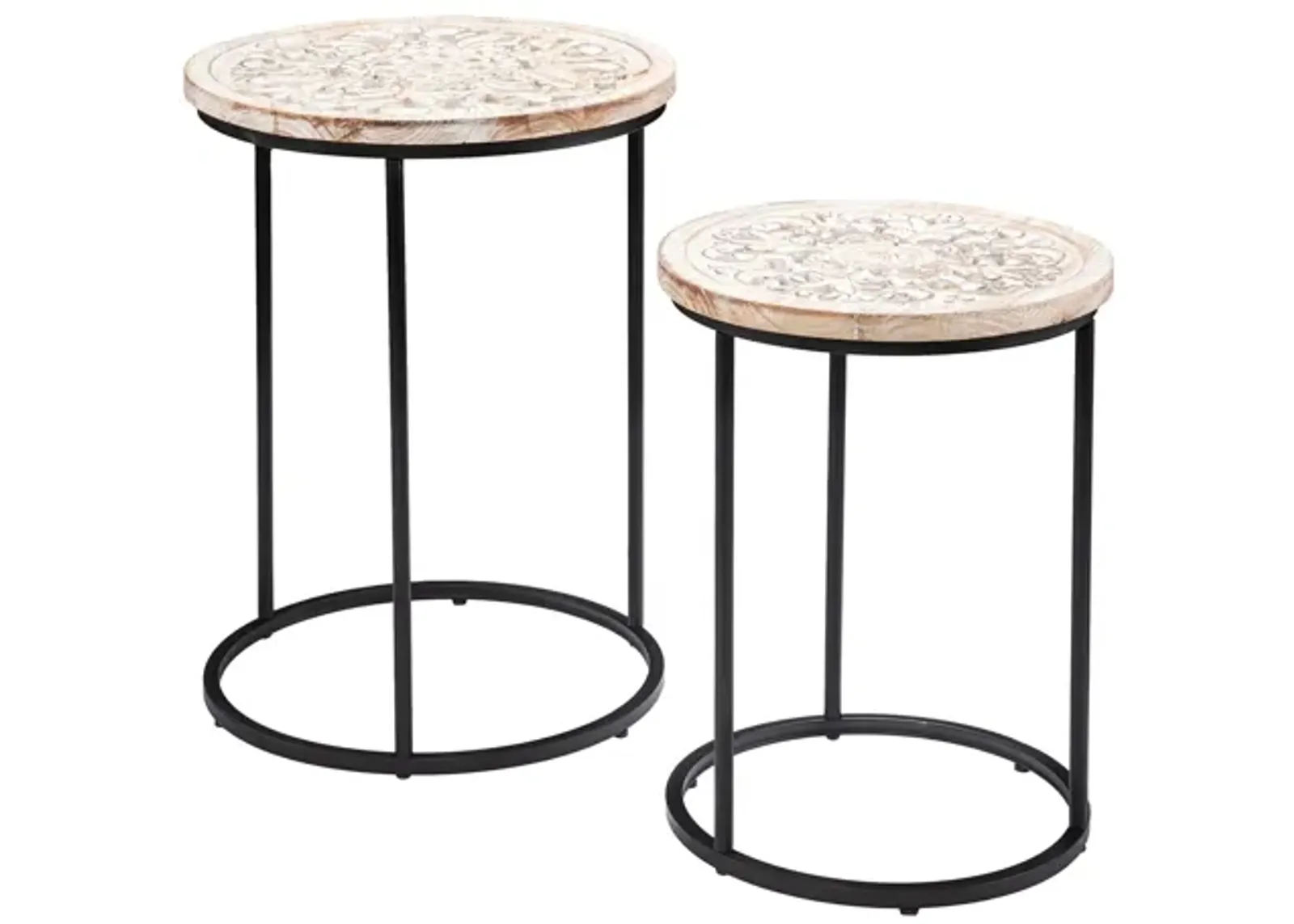 Skipton 2-Pc Accent Table Set in White by SEI Furniture