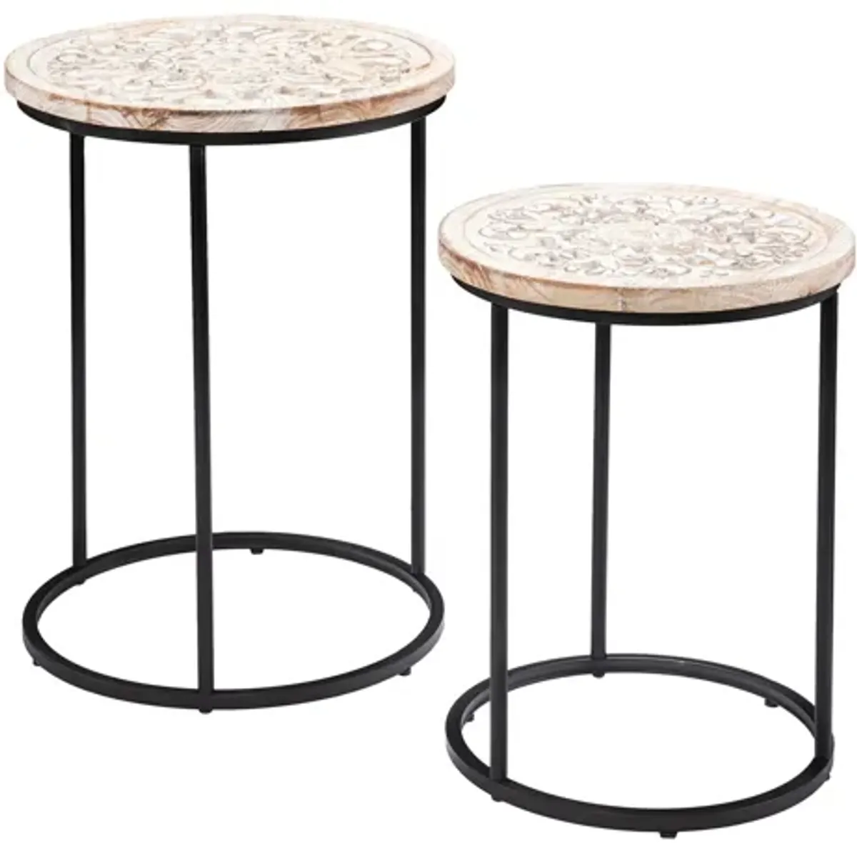 Skipton 2-Pc Accent Table Set in White by SEI Furniture