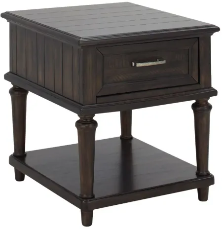 Larkin Rectangular End Table in Driftwood Charcoal by Bellanest