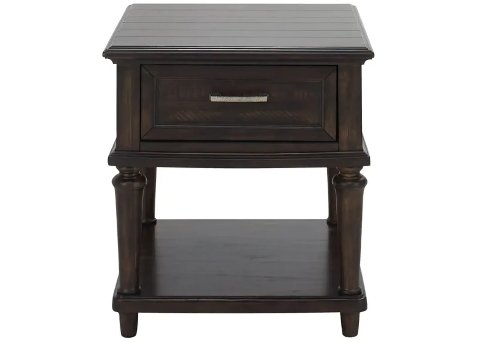 Larkin Rectangular End Table in Driftwood Charcoal by Bellanest