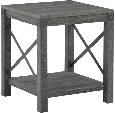 Wells Square End Table in Gray by Ashley Furniture