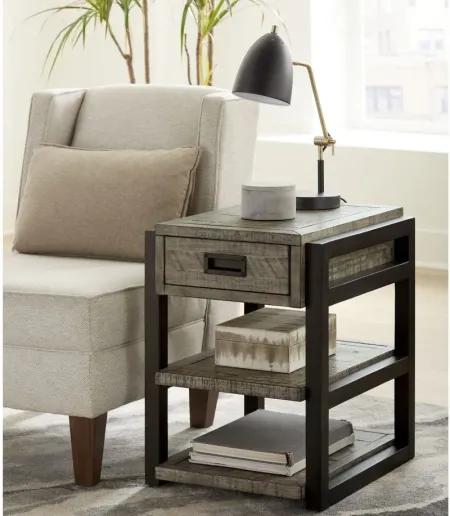 Grayson Chairside Table in Cinder Gray by Aspen Home