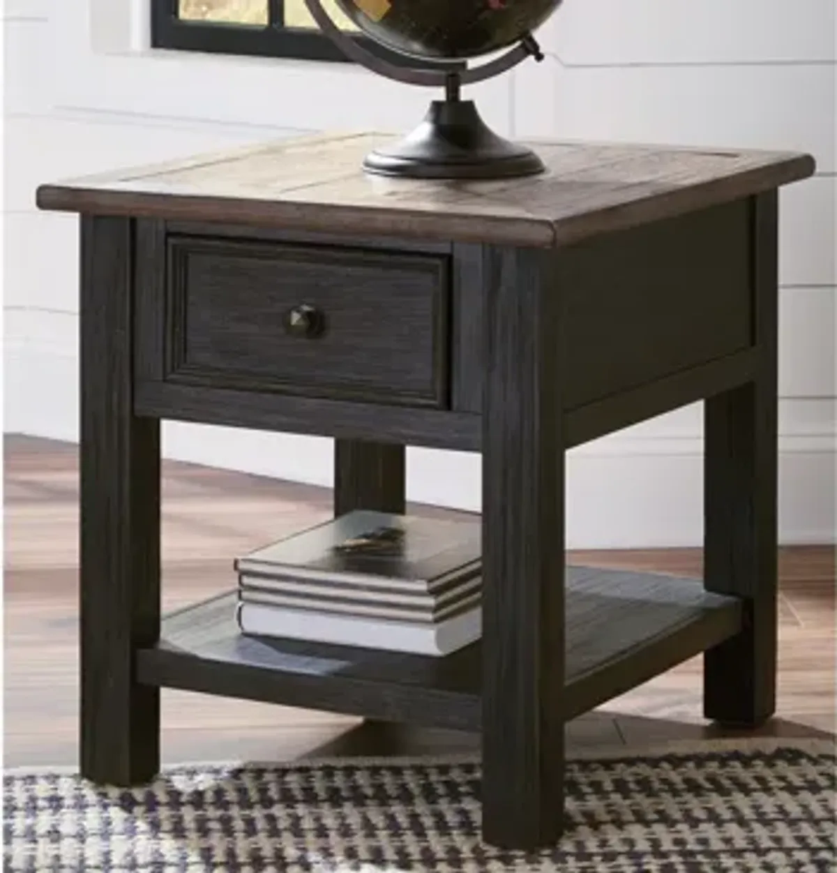 Vail End Table in Grayish Brown/Black by Ashley Furniture