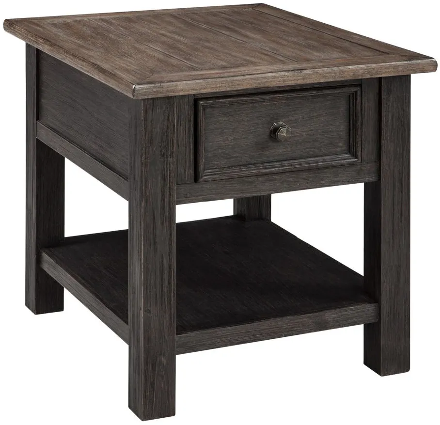Vail End Table in Grayish Brown/Black by Ashley Furniture