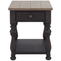 Villa Ridge Rectangular End Table in Antique Oak/Matte Black by Riverside Furniture