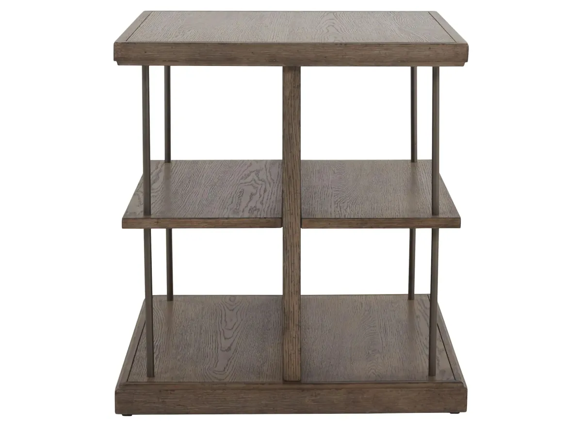 City Scape End Table w/ Shelves in Beige by Liberty Furniture