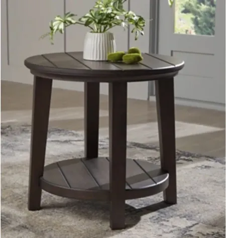 Celamar Round End Table in Dark Brown by Ashley Furniture