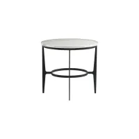 Alamance Round Metal End Table in Blackened by Bernhardt